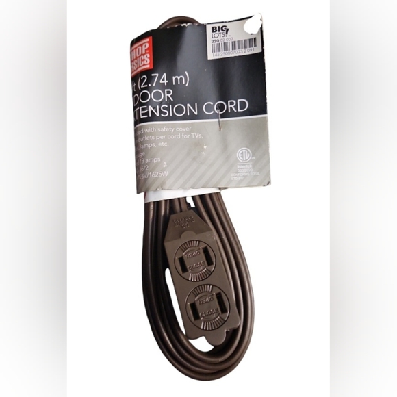SHOP Basics Indoor 9FT (2.74m)Extension Cord - Picture 1 of 2